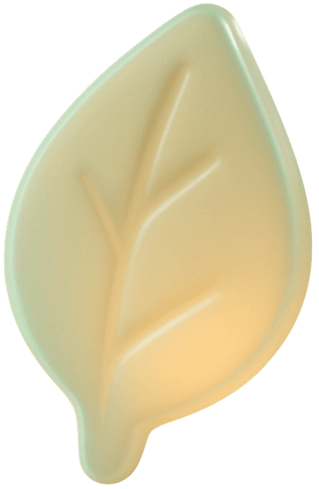 Glowing amber glass leaf illustration