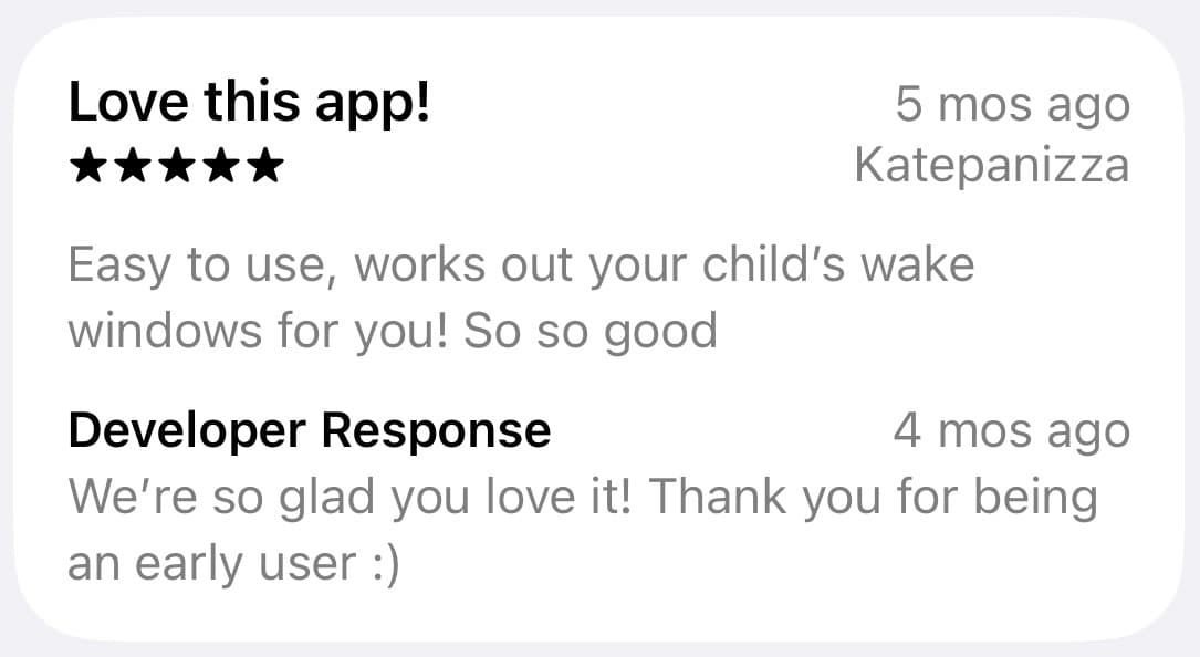 Five-star App Store review of Bambii